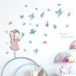 Flying Butterfly Girl Wall Stickers