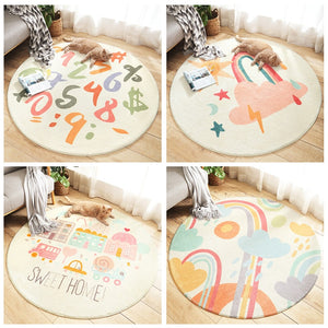 Cartoon Round Kids Bedroom Carpets