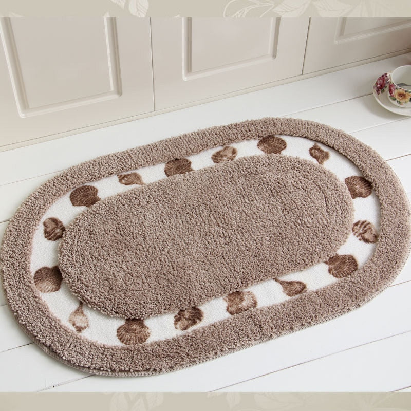 Oval Shape Bathroom Carpet