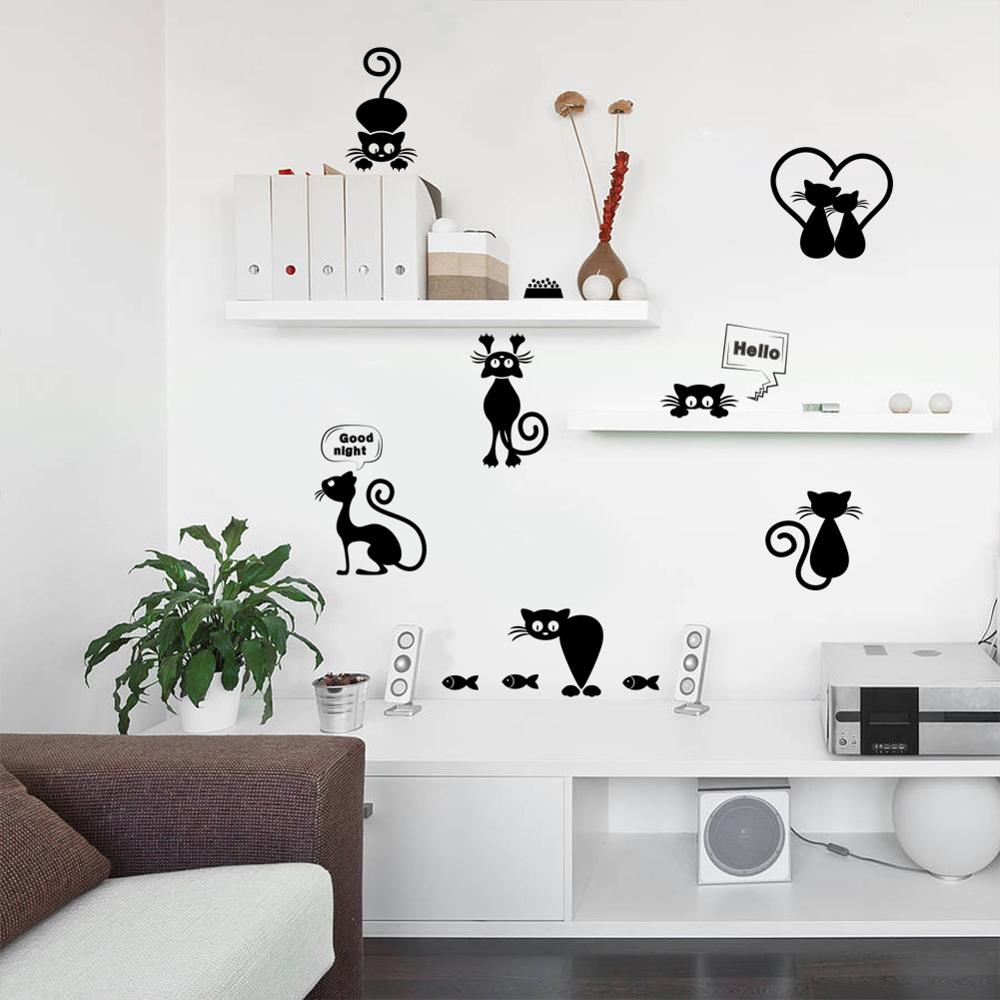 Lovely Cat Switch Phone Wall stickers