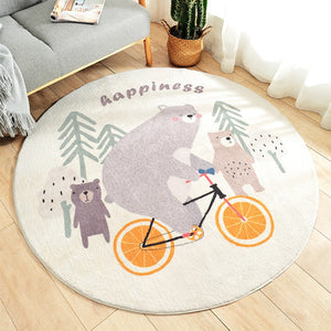 Cartoon Round Kids Bedroom Carpets