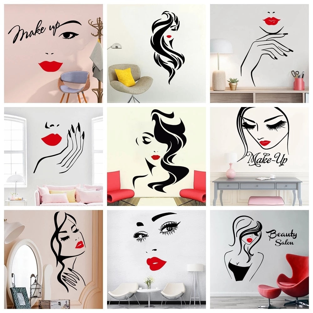 Beauty Salon Art Vinyl Wall Sticker