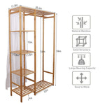 Bamboo Wood Clothing Garment Rack