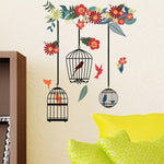 Colorful Flower Bird cage Wall Art