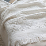 White Grid Cotton Blanket