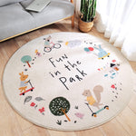 Cartoon Round Kids Bedroom Carpets