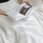 White Grid Cotton Blanket