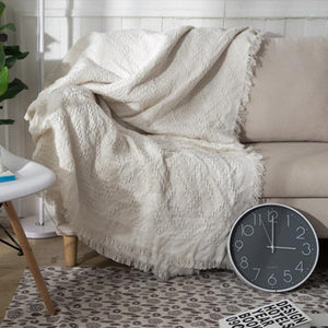 White Grid Cotton Blanket