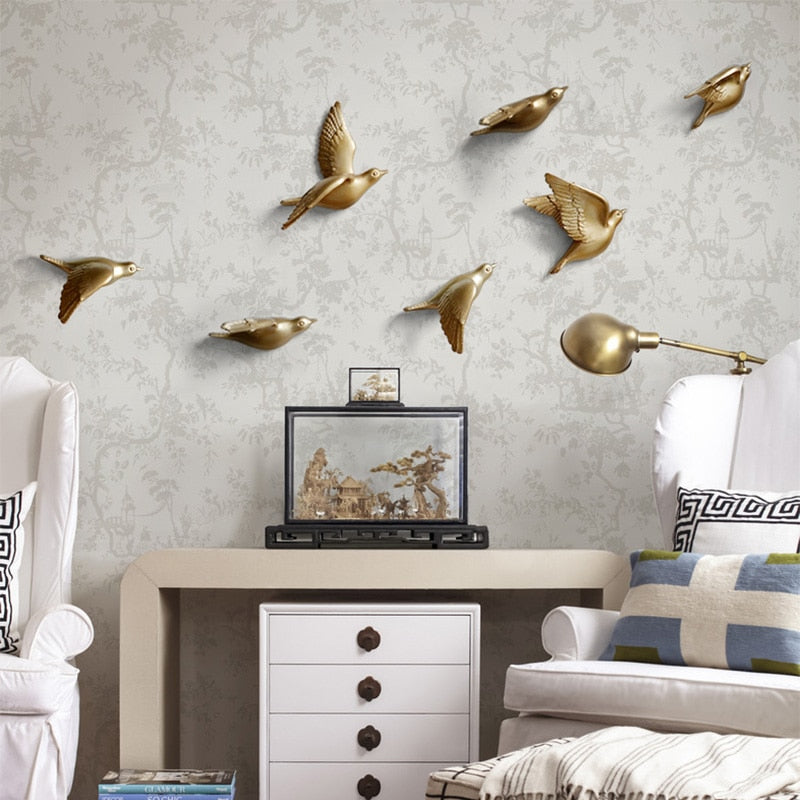 Resin Birds Wall 3d Sticker