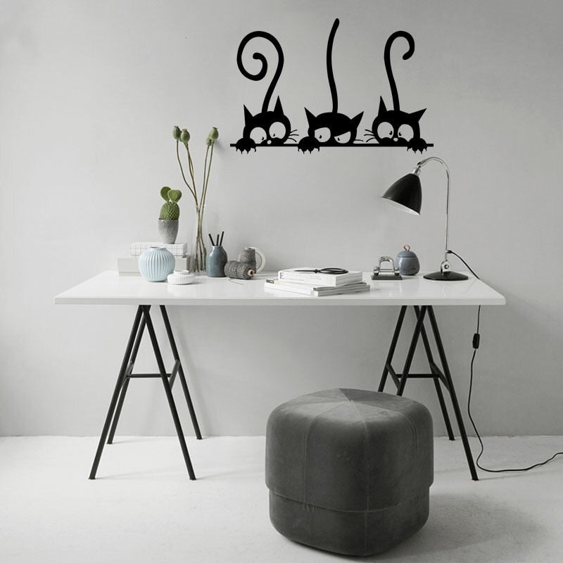 Three Black Cat Wall Stickers