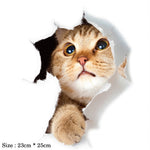 Hole View Vivid Cats 3D Wall Sticker