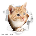 Hole View Vivid Cats 3D Wall Sticker