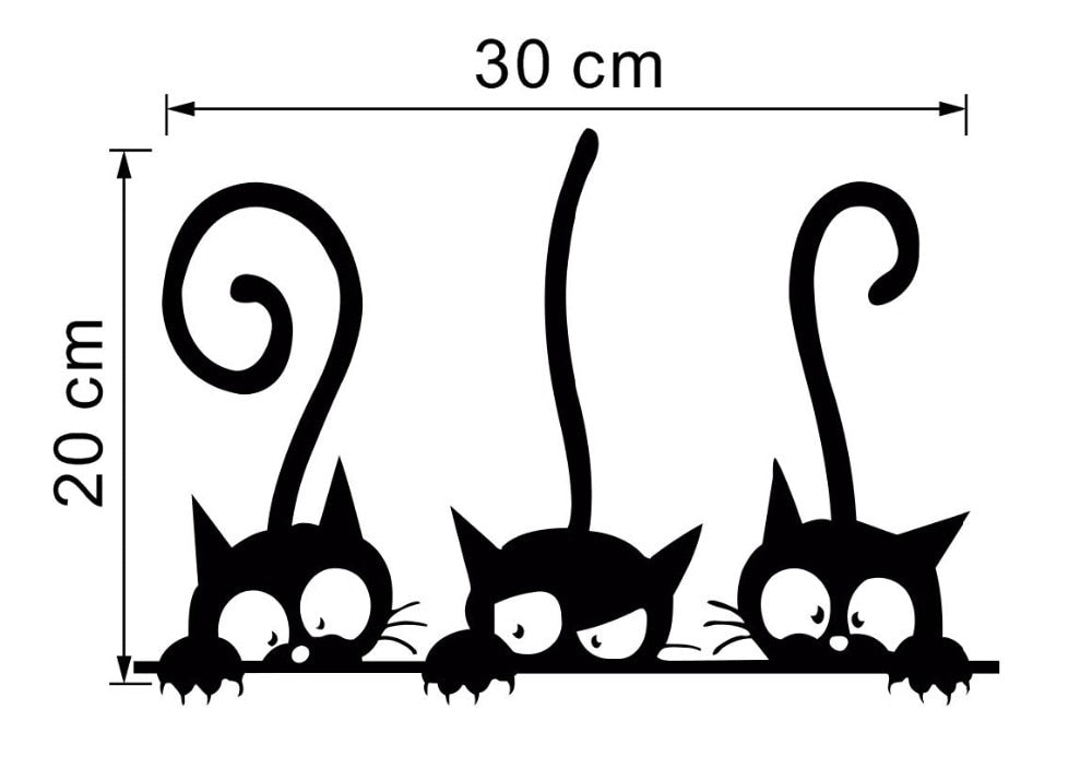 Three Black Cat Wall Stickers