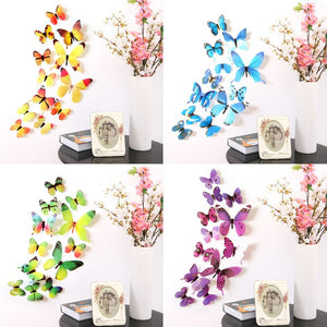 12Pcs Butterfly Colorful Wall Stickers