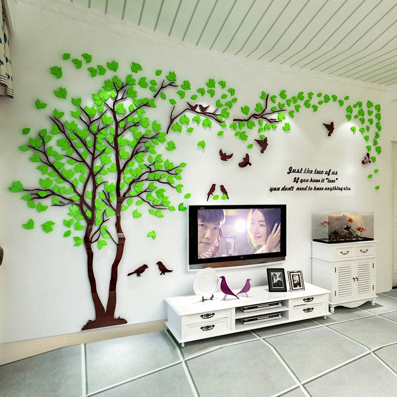 3D Tree Acrylic Mirror Wall Sticker