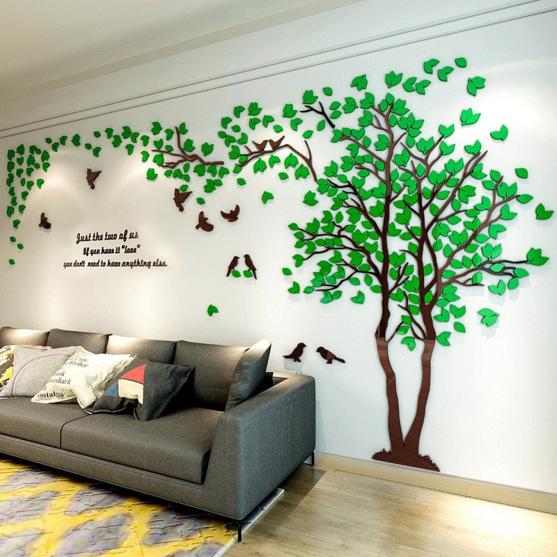 3D Tree Acrylic Mirror Wall Sticker