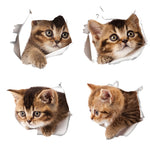 Hole View Vivid Cats 3D Wall Sticker