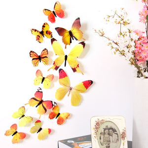 12Pcs Butterfly Colorful Wall Stickers