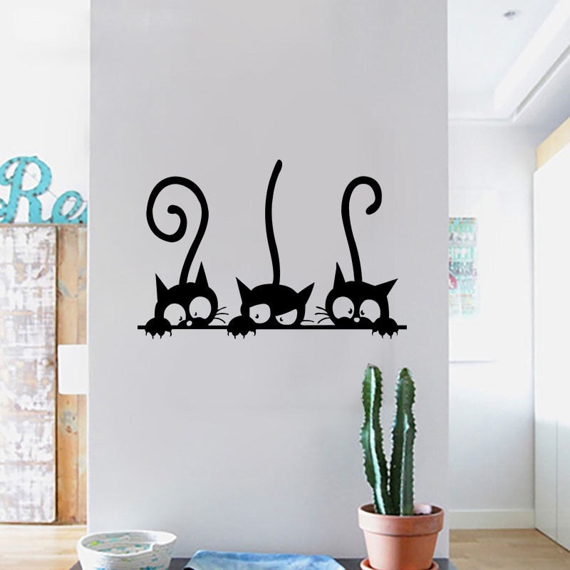 Three Black Cat Wall Stickers