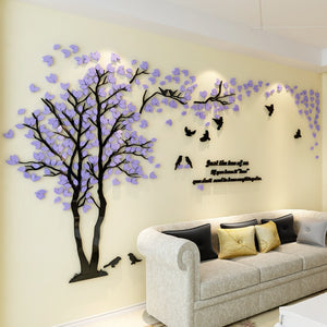 3D Tree Acrylic Mirror Wall Sticker