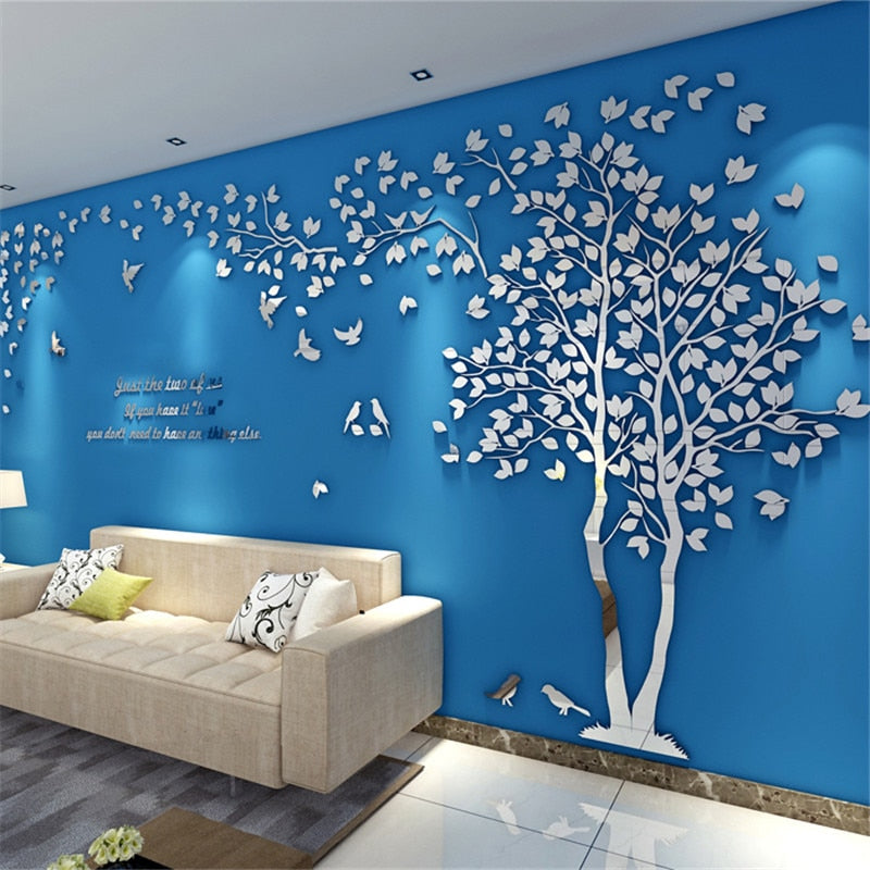 3D Tree Acrylic Mirror Wall Sticker