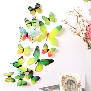 12Pcs Butterfly Colorful Wall Stickers