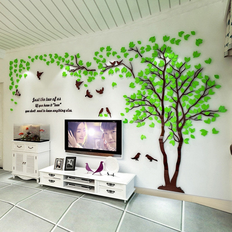 3D Tree Acrylic Mirror Wall Sticker