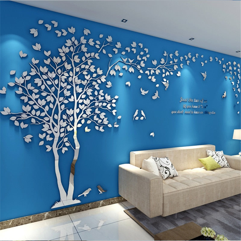 3D Tree Acrylic Mirror Wall Sticker