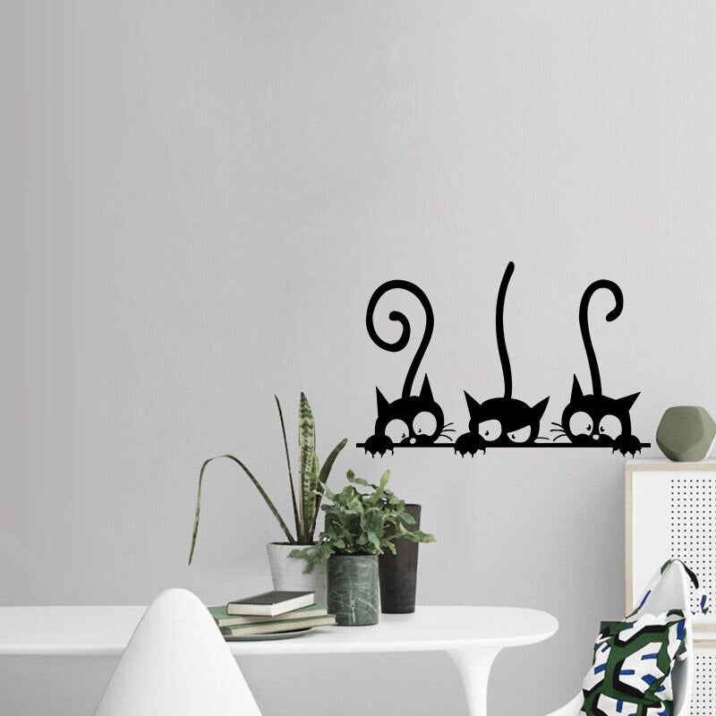 Three Black Cat Wall Stickers