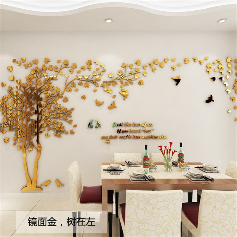 3D Tree Acrylic Mirror Wall Sticker