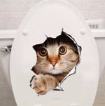 Hole View Vivid Cats 3D Wall Sticker