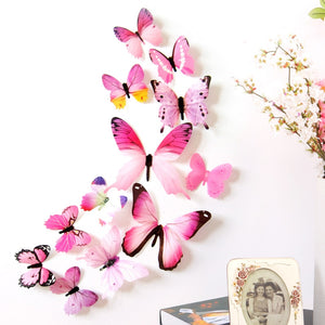 12Pcs Butterfly Colorful Wall Stickers