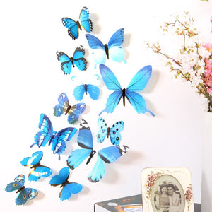 12Pcs Butterfly Colorful Wall Stickers