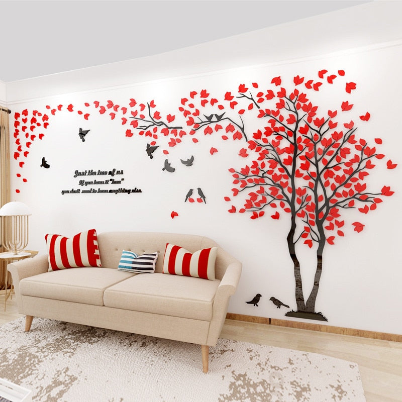 3D Tree Acrylic Mirror Wall Sticker