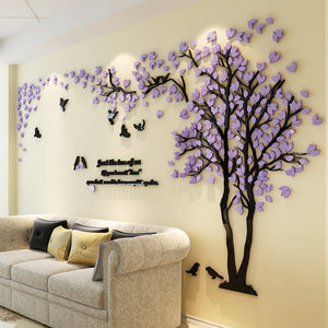 3D Tree Acrylic Mirror Wall Sticker