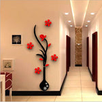 Flower Vase 3D Acrylic Wall Sticker