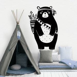 Cartoon Tribal Animals Vinyl Wall Sticker