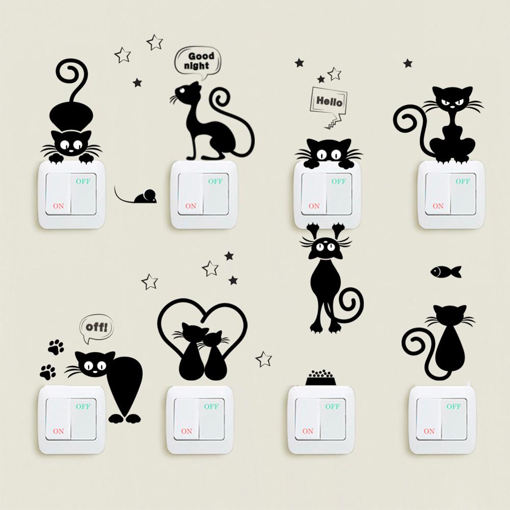 Lovely Cat Switch Phone Wall stickers