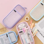 Transparent Mesh Pencil Case