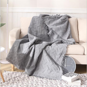 White Grid Cotton Blanket