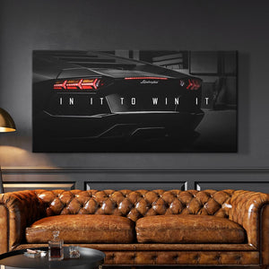 Chase Your Dream Quote Luxury Sports Car Wall Print