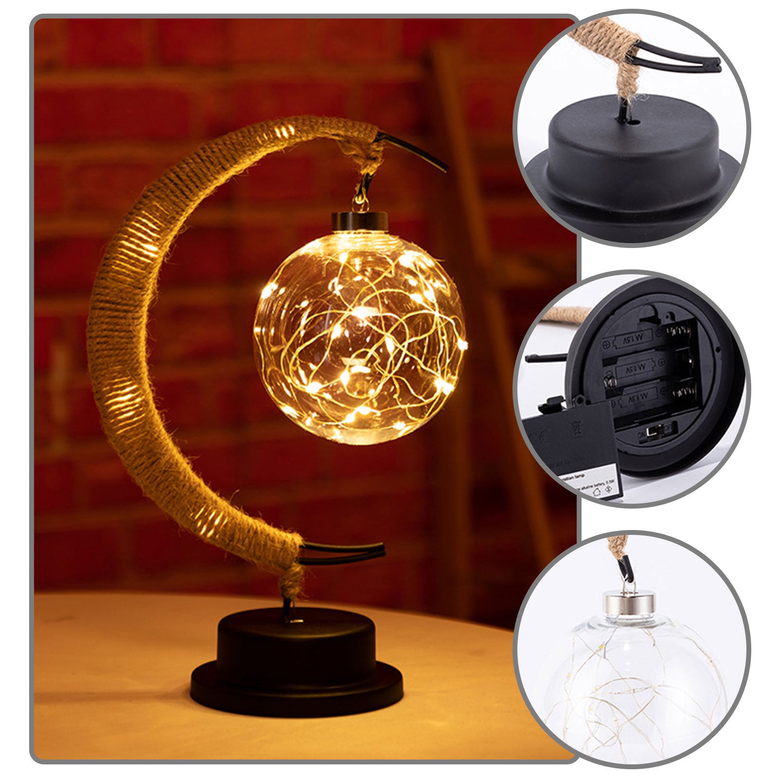 LED Moon Speak Takraw Lamp