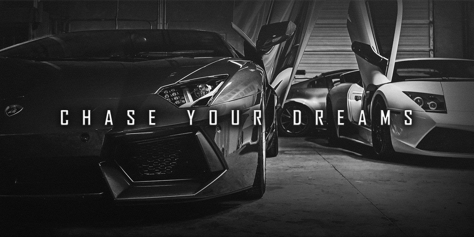 Chase Your Dream Quote Luxury Sports Car Wall Print