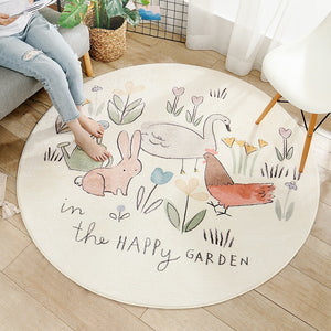 Cartoon Round Kids Bedroom Carpets