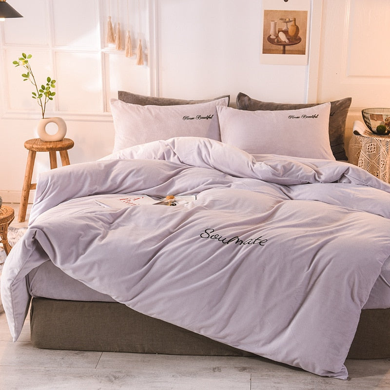 Velvet Duvet Bedding Set