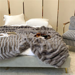 Faux Rabbit Fur Winter Warm Blanket