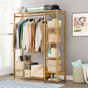 Bamboo Wood Clothing Garment Rack