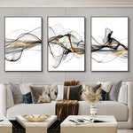 Nordic Luxury Ribbon Abstract Wall Art