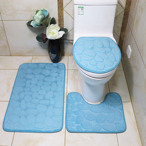 Non Slip Cobblestone Bath Mat set