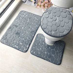 Non Slip Cobblestone Bath Mat set